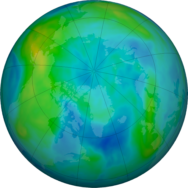 Arctic ozone map for 20 October 2019